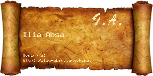 Ilia Absa névjegykártya
